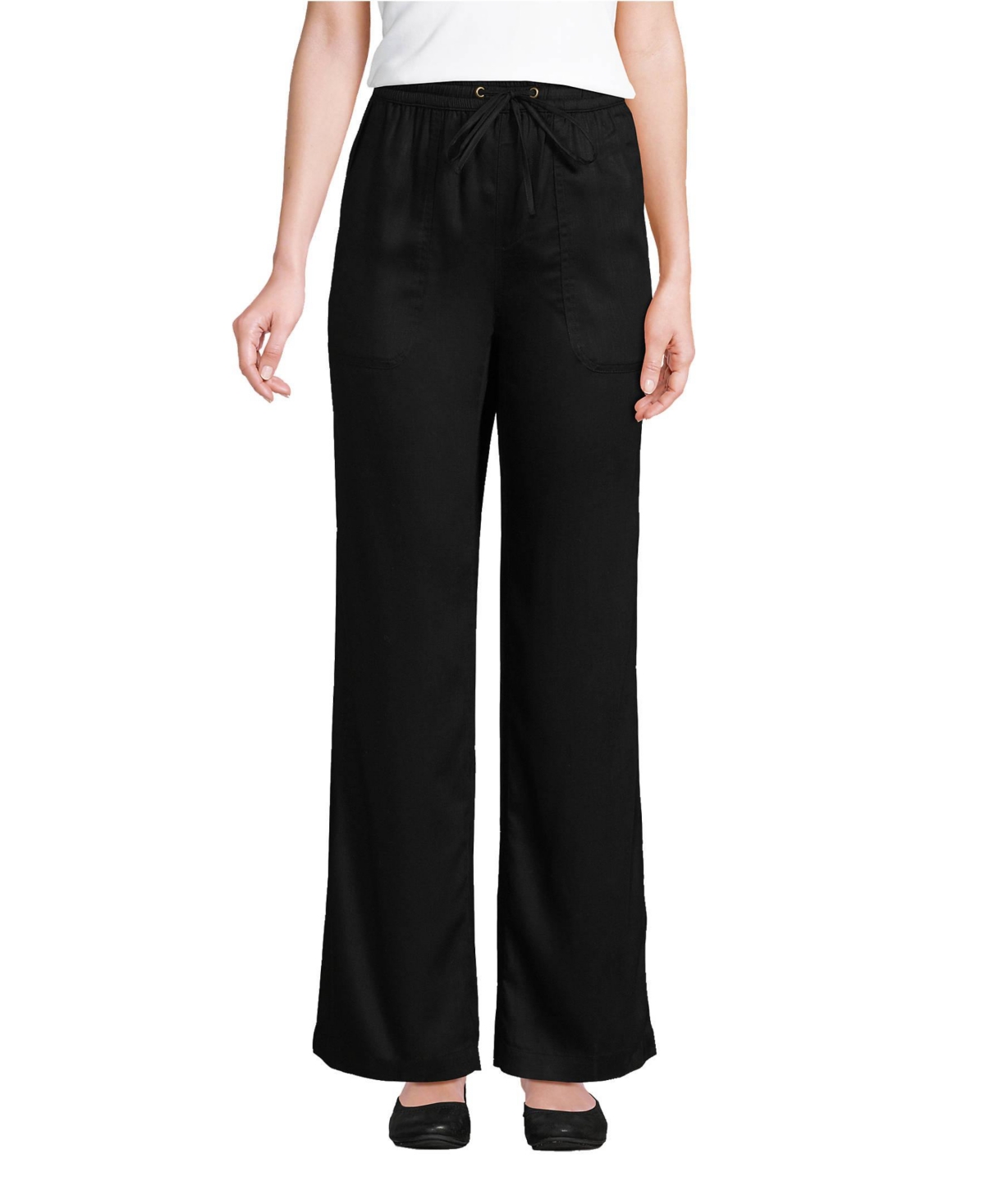 Lands' End Women's Tencel Fiber High Rise Wide Leg Pants