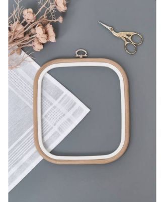 Nurge Embroidery Flexi Hoop Round Cross Stitch Display Wood Effect in 3