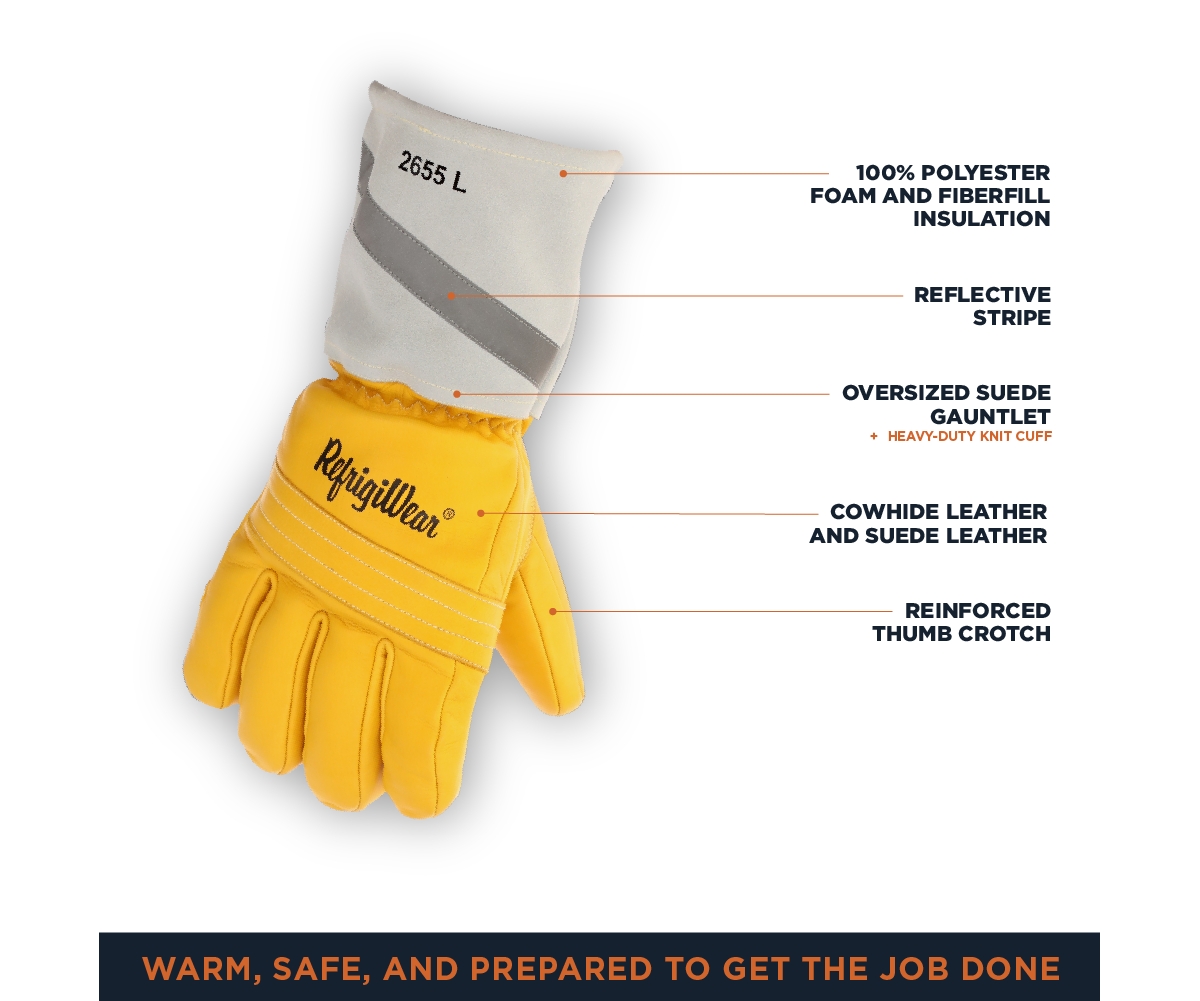 RefrigiWear Men's Insulated Water-Resistant Leather Glove