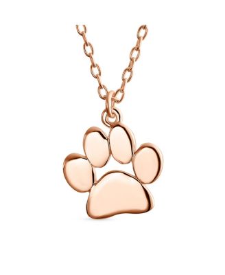 Dainty Dog Cat Pet Paw Print Pendant Necklace Animal Jewelry Sterling