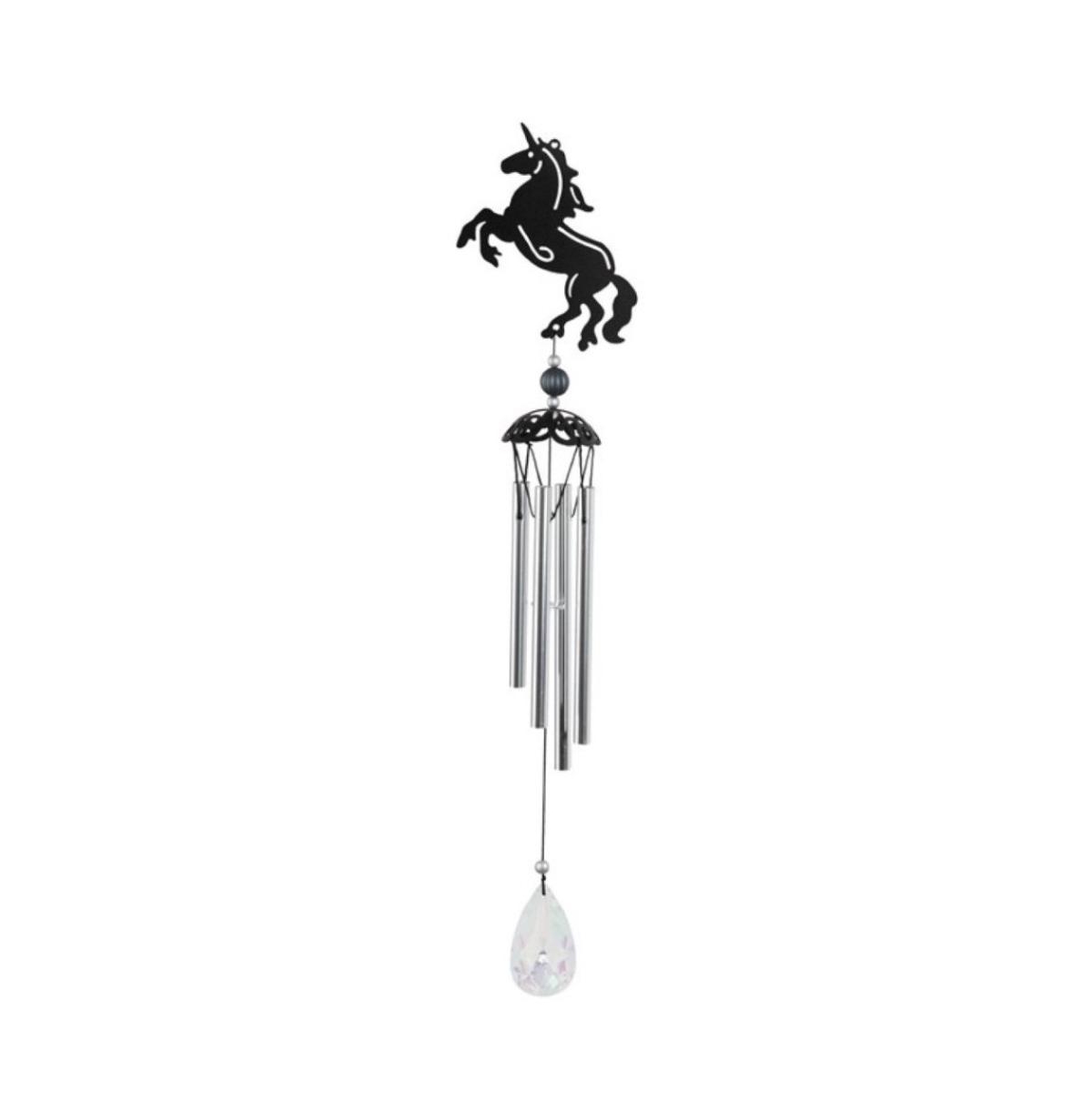 25" Long Metal Black Horse Wind Chime - Black