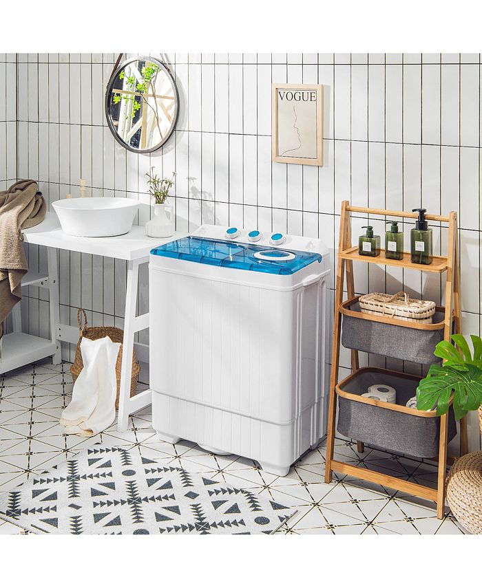 Costway 26lbs Portable Semiautomatic Twin Tub Washing Machine Macy's