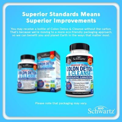 Colon Cleanser & Detox for Weight Loss - 15 Day Fast-Acting Cleanse, Probiotic Fiber, Noni - Constipation Relief, 45 Count