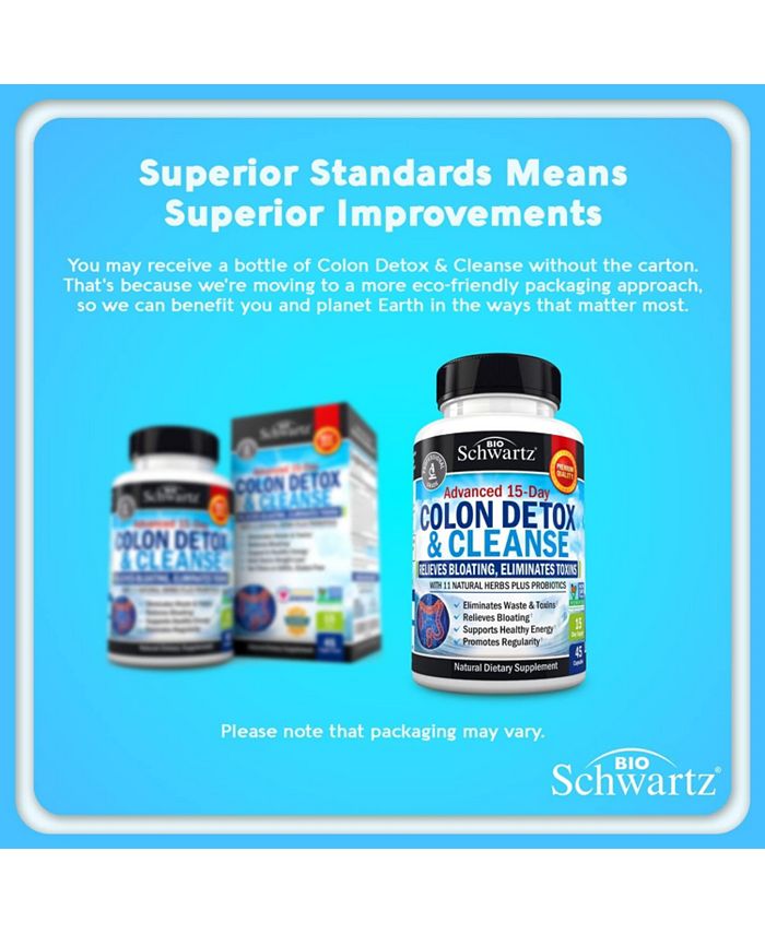 BioSchwartz Colon Cleanser & Detox for Weight Loss 15 Day FastActing