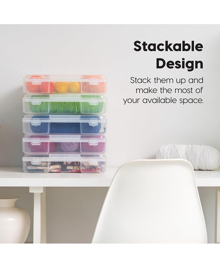 IRIS 6 Pack 8.5 x 11 Portable Project Case Container with Snap-Tight Latch, Clear - ONE SIZE