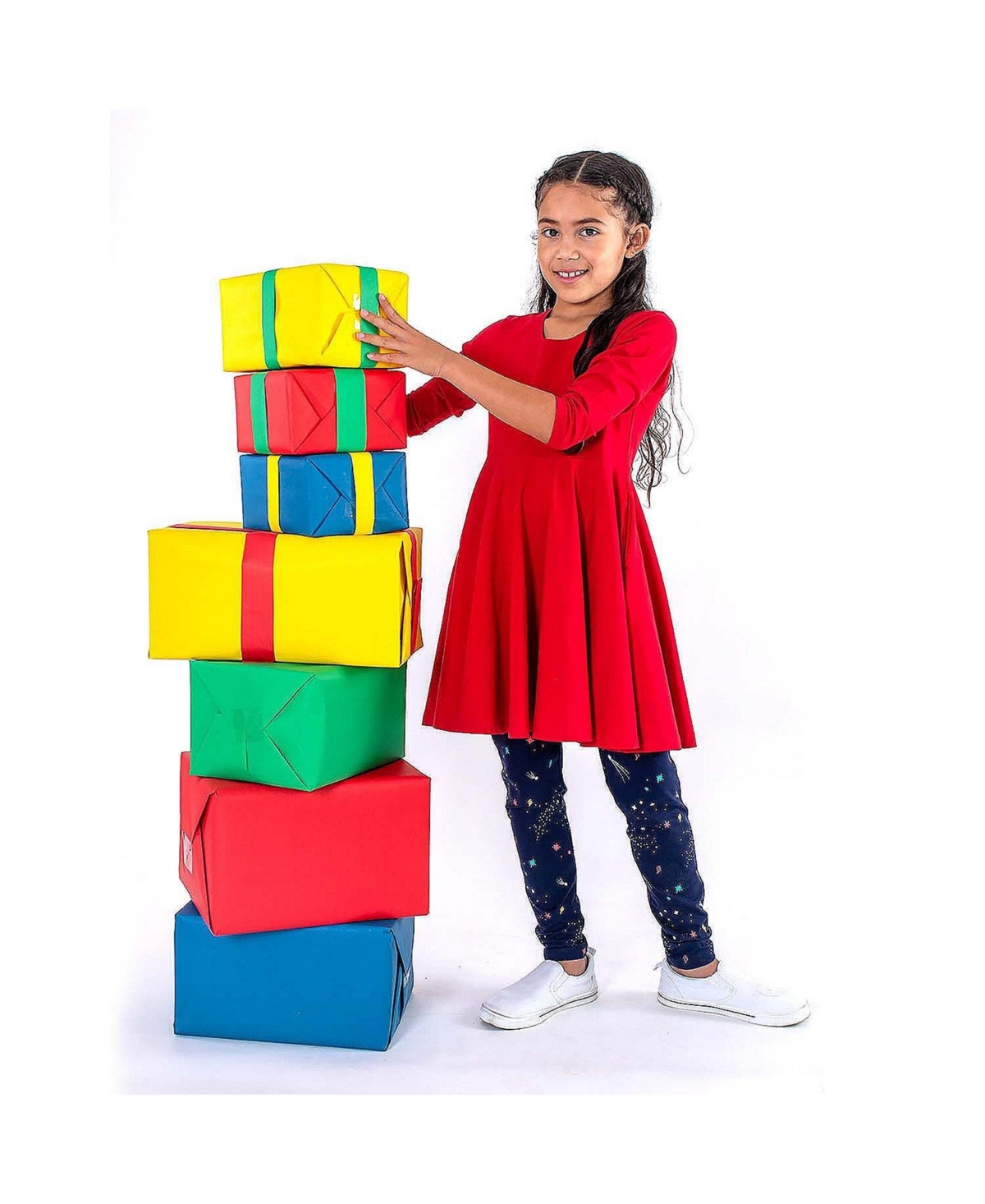Mightly Girls Fair Trade Organic Cotton Solid 3/4 Sleeve Twirl Dress