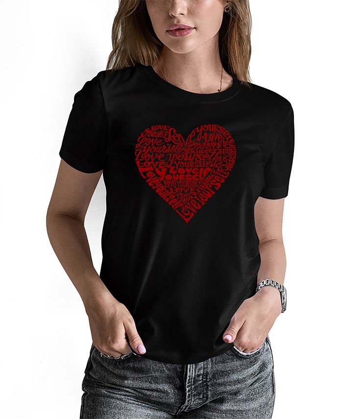 LA Pop Art Women's Love Yourself Word Art Short Sleeve T-shirt - Macy's