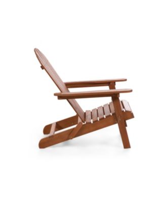 35.5" Outdoor Eucalyptus Wood Folding Adirondrack Chair
