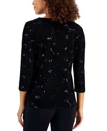 JM Collection Textured Sequined Top Created for Macy s Macy s
