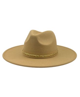 Chain Trim Wool Blend Panama Hat