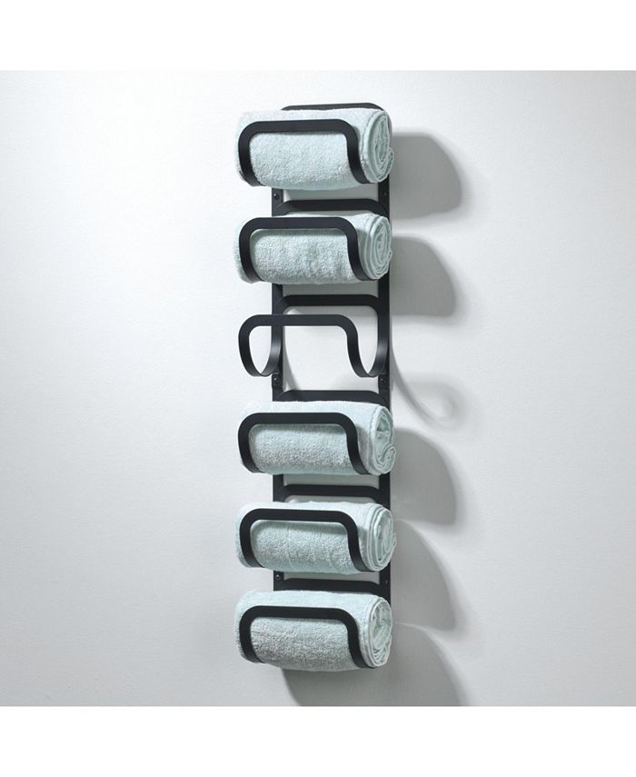 mDesign Wall Mount Towel Storage Bathroom Rack Hanging Organizer