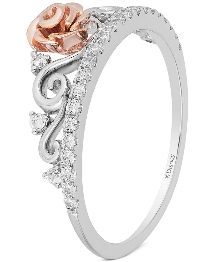 Enchanted Disney Fine Jewelry Diamond Belle Rose Tiara Ring 1 4