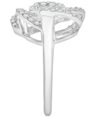 Diamond Ring, 14k White Gold Diamond Pave Knot Ring (1 ct. t.w.), Created for Macy's 