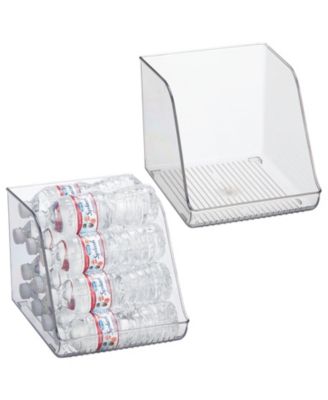 mDesign Tall Plastic Water Bottle Stackable Fridge Organizer Bin, 2 ...