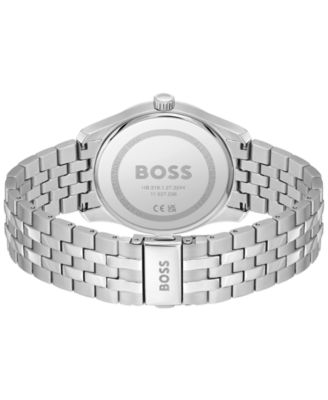 Men's Principle Quartz Basic Calendar Silver-Tone Stainless Steel Watch 41mm