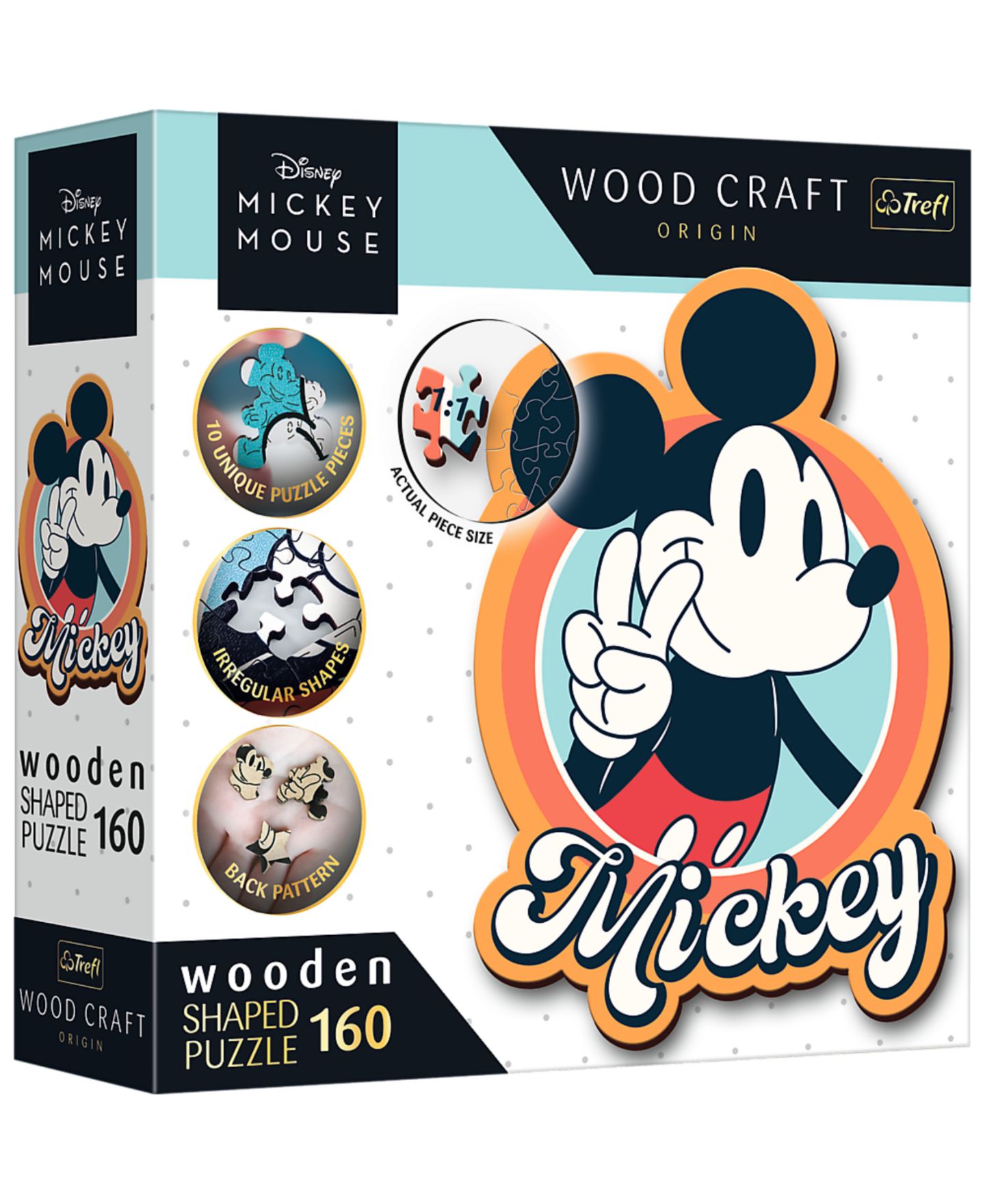 Детский пазл Trefl Wood Craft Mickey Mouse 160-Piece Wooden Puzzle, Ages 9+, цвет: Разноцветный — фото 1