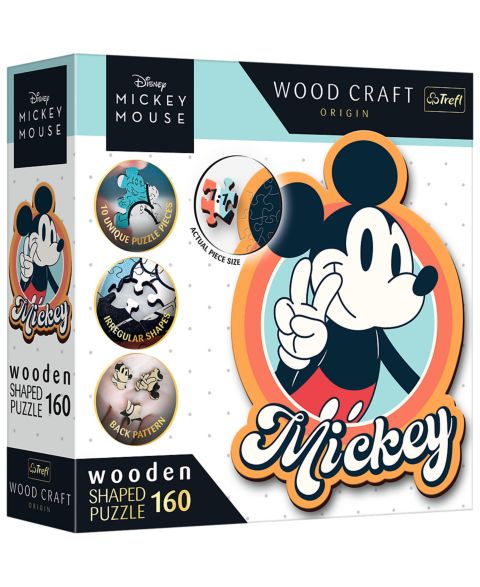 Детский пазл Trefl Wood Craft Mickey Mouse 160-Piece Wooden Puzzle, Ages 9+, цвет: Разноцветный