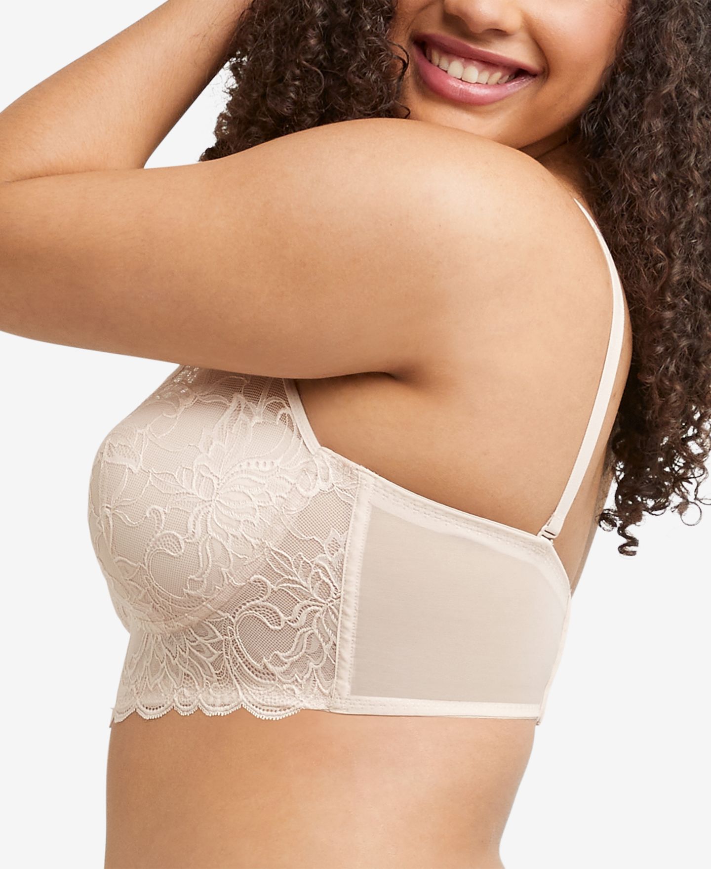 Бралетт Comfort, без косточек, кружево, сетка — Maidenform, цвет: Sandshell Bloom — фото 3