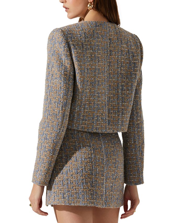 ASTR the Label Women's Lyssa Cropped Tweed Blazer Macy's