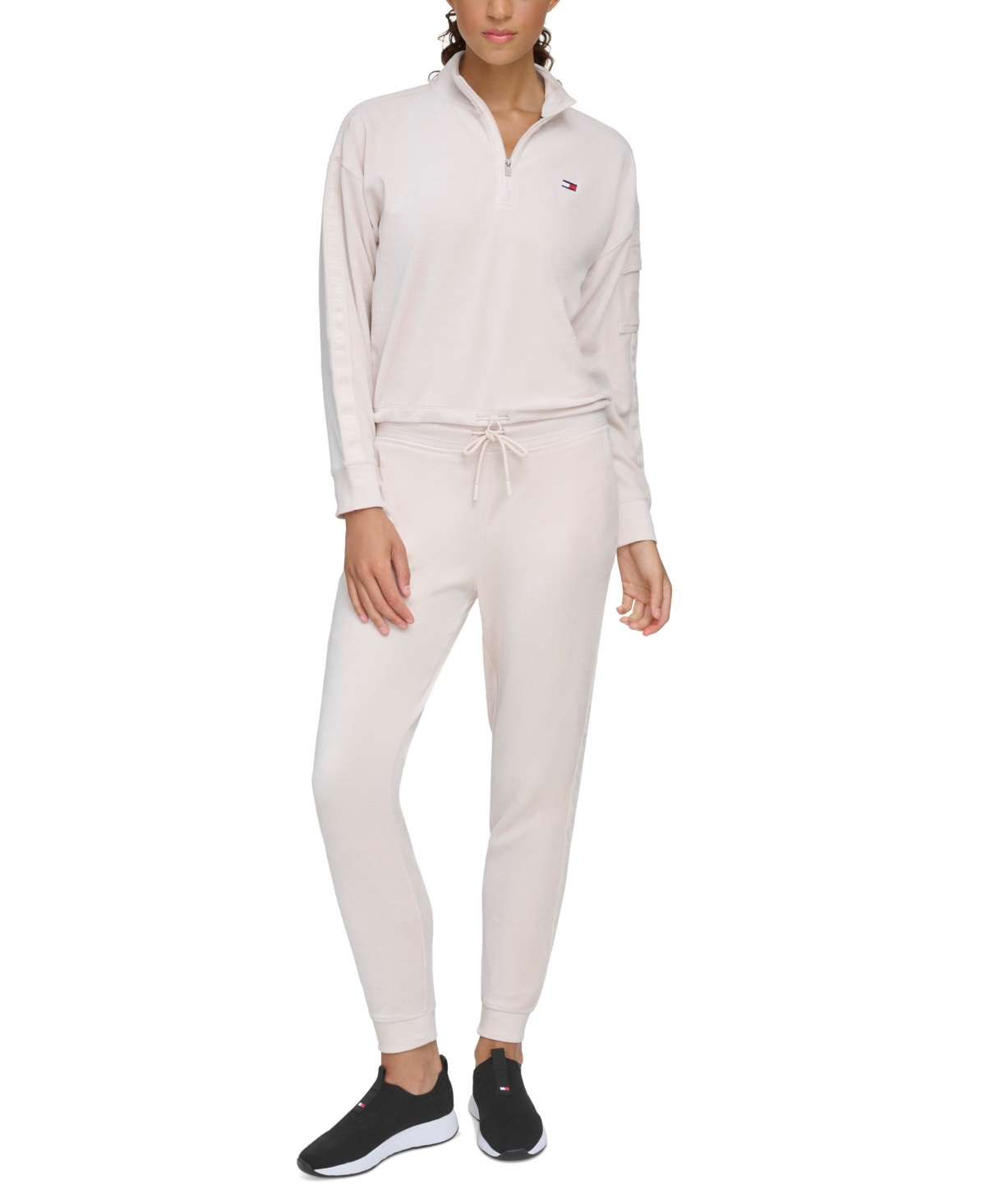 Tommy Hilfiger Sport Women s Cropped Velour Pullover Jacket