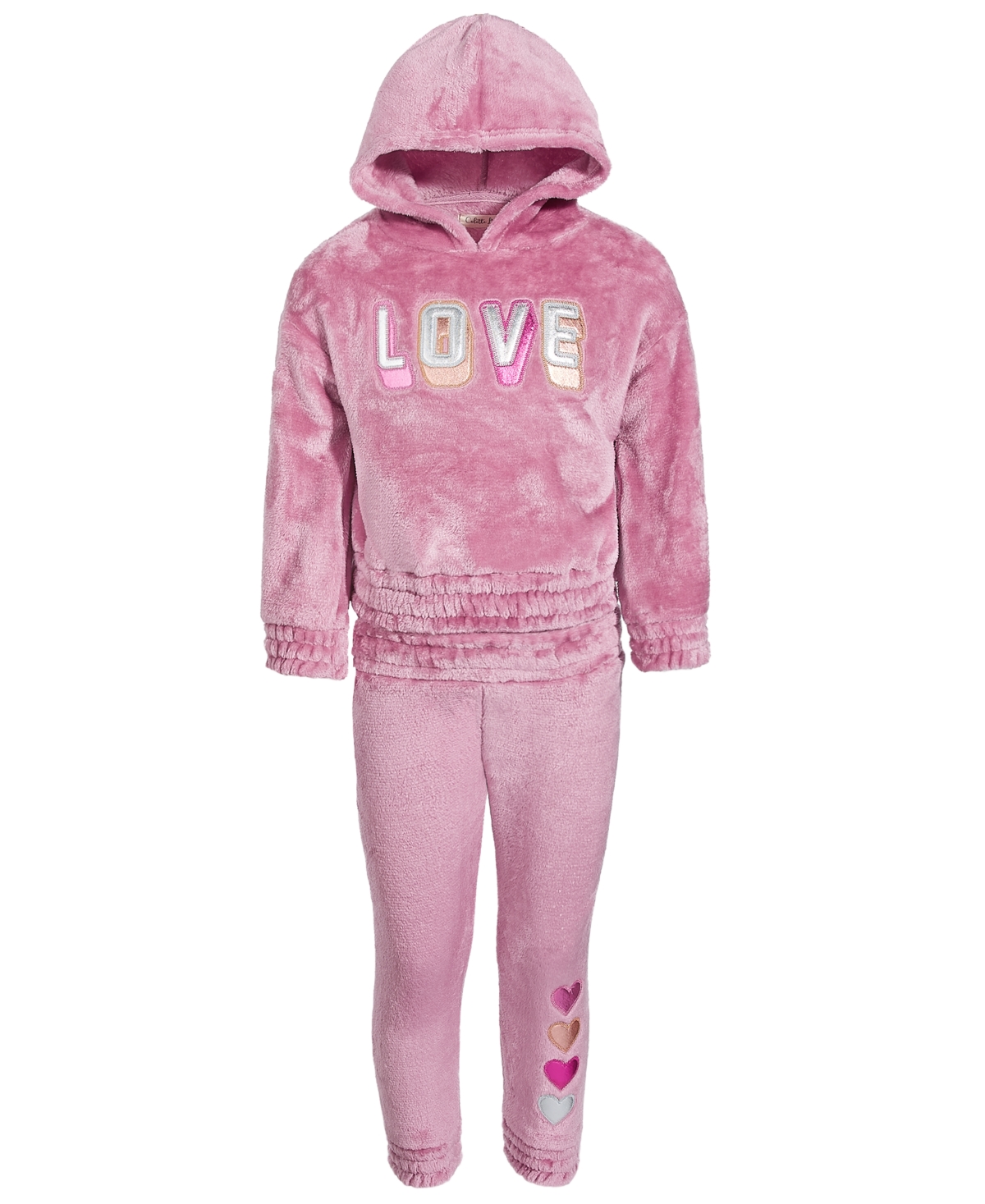 Colette Lilly Kids' Toddler Girls Cozy Pullover Hoodie & Jogger Pants Set In Heather Rose