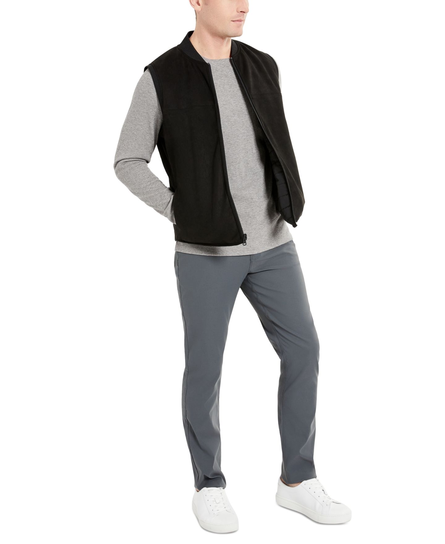 Мужской жилет Kenneth Cole Reversible Water-Resistant Vest, цвет: Чёрный — фото 2