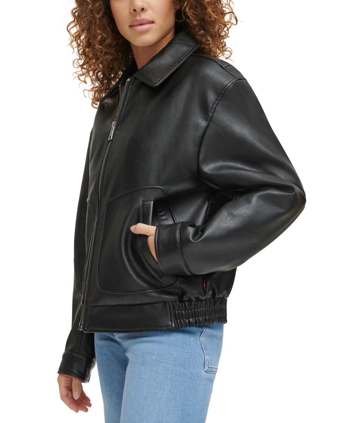Levi's Women's Retro Faux-Leather Bomber Jacket