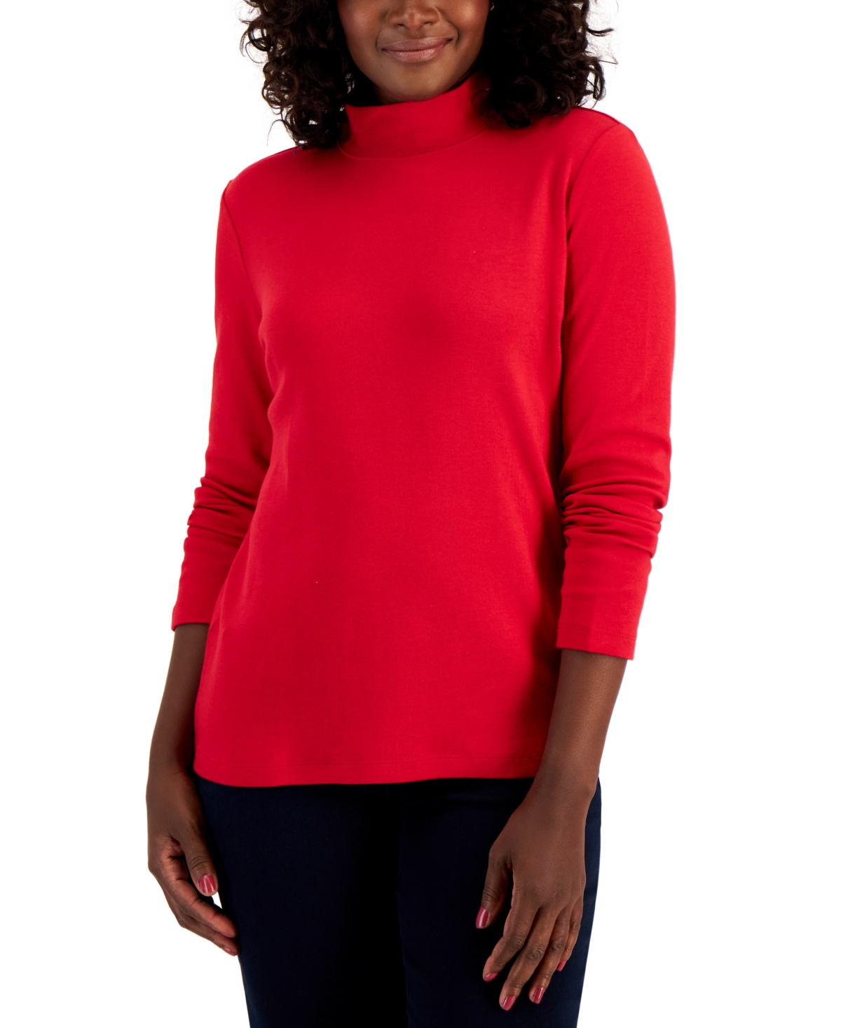Mock-Neck Top, Created for Macy's - Malbec