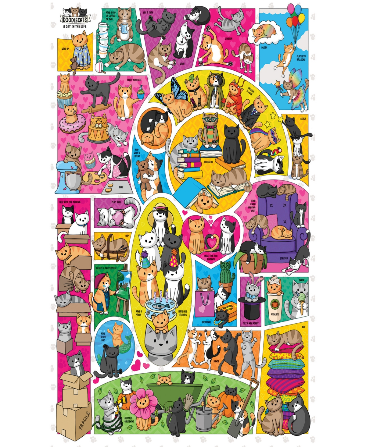Shop Cobble Hill - Doodlecats Puzzle In Multi