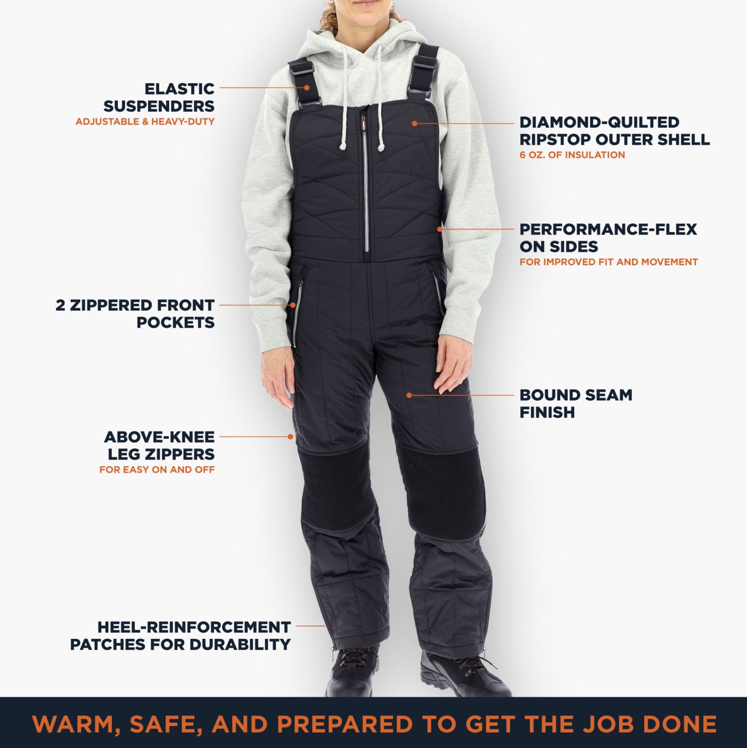Women's Diamond Quilted Bib Overalls