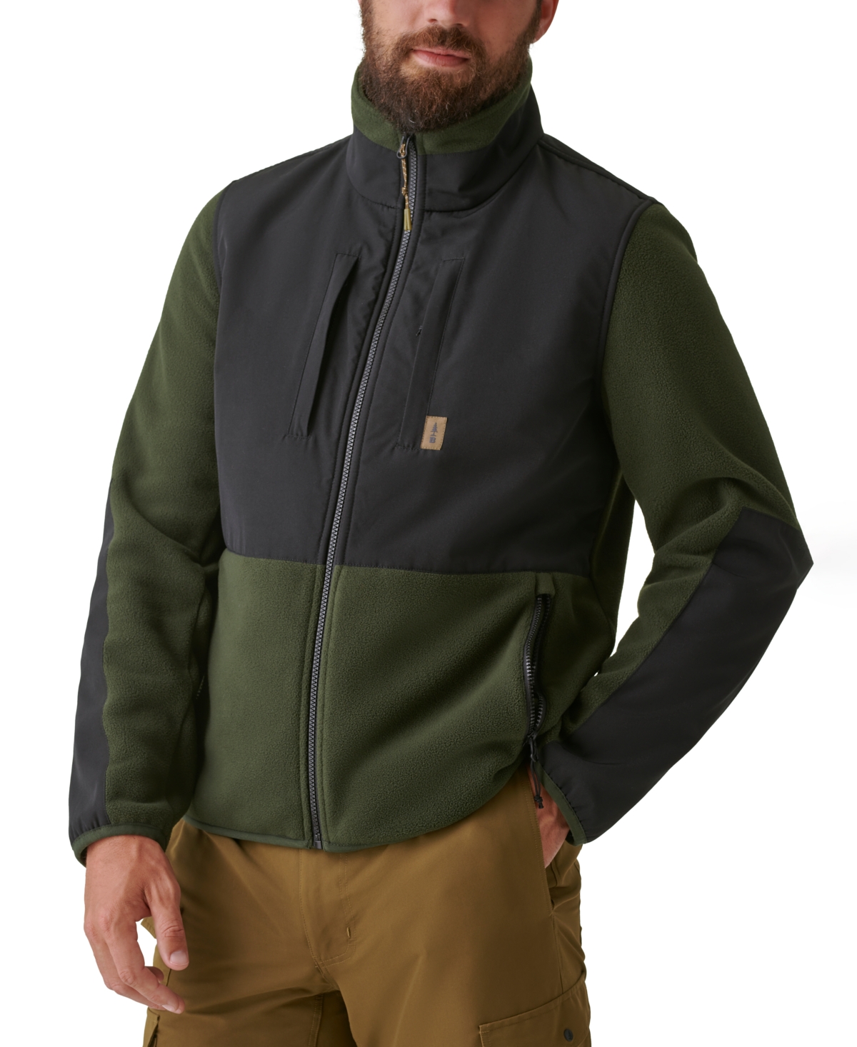 Bass Outdoor Men's B-warm Insulated Full-zip Fleece Jacket In Military Olive