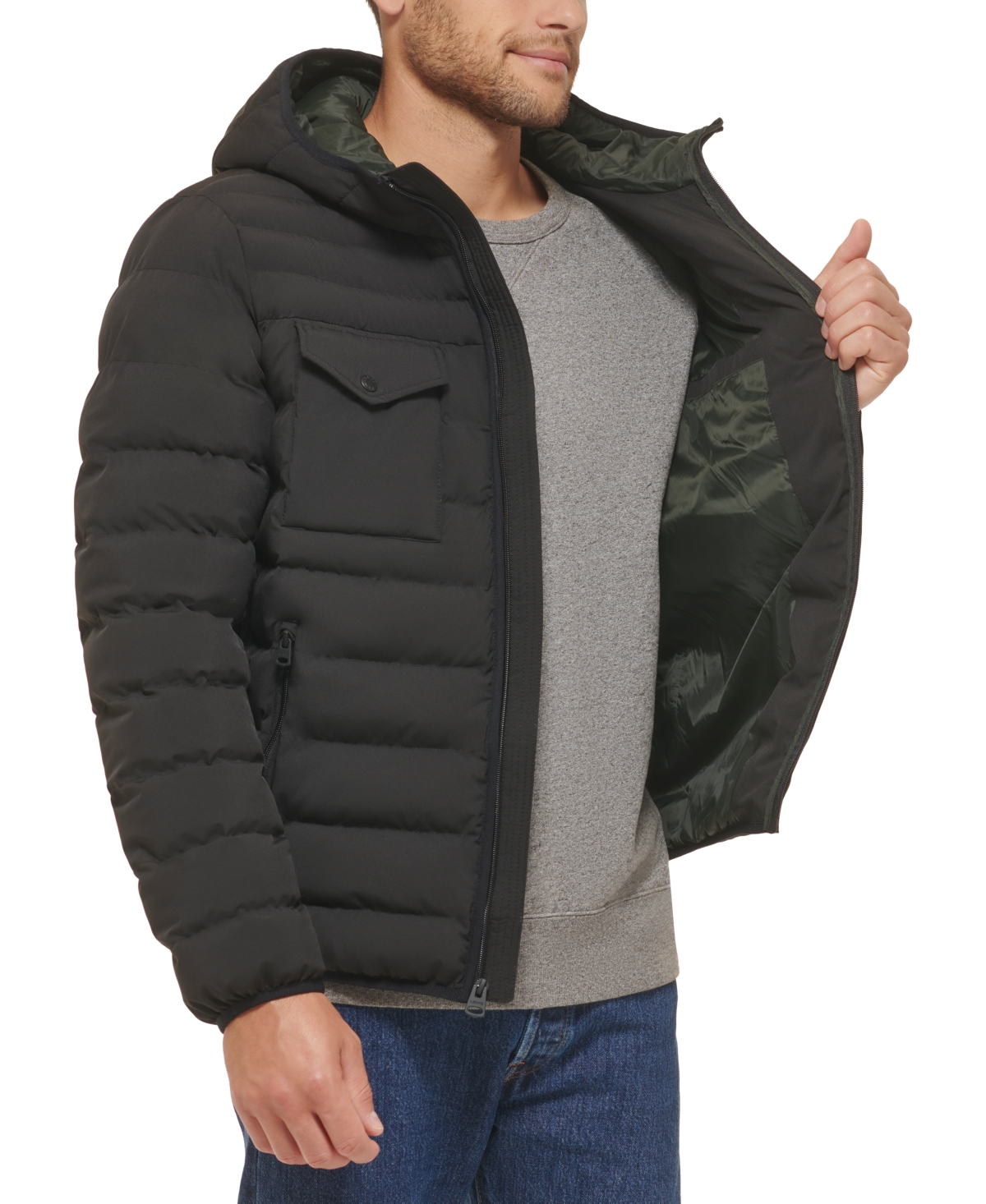 Levi's Men's Stretch Hooded Two-Pocket Quilted Jacket