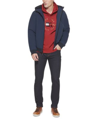Men's Softshell Performance Hooded Fleece-Lined Bomber Jacket