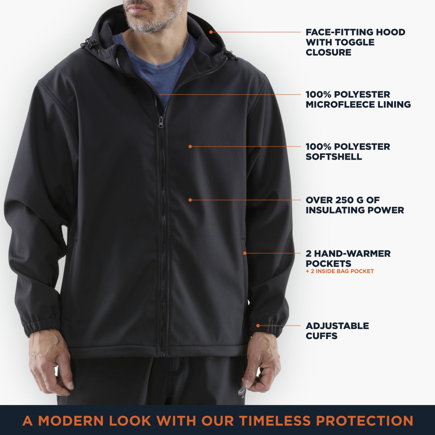 Big & Tall Lightweight Softshell Jacket with Hood