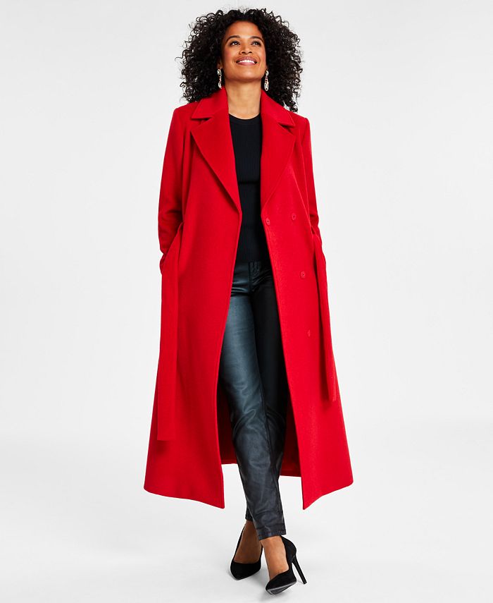 I.N.C. International Concepts Women s Solid Belted Wool Coat