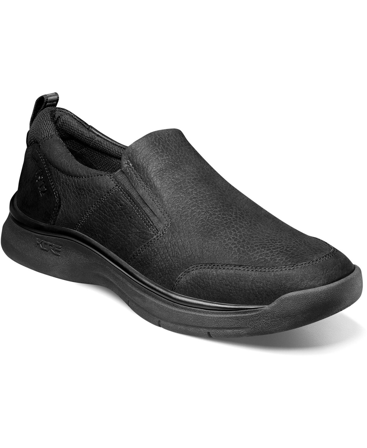 Shop Nunn Bush Men's Mac Leather Moc Toe Slip-on Shoes In Black