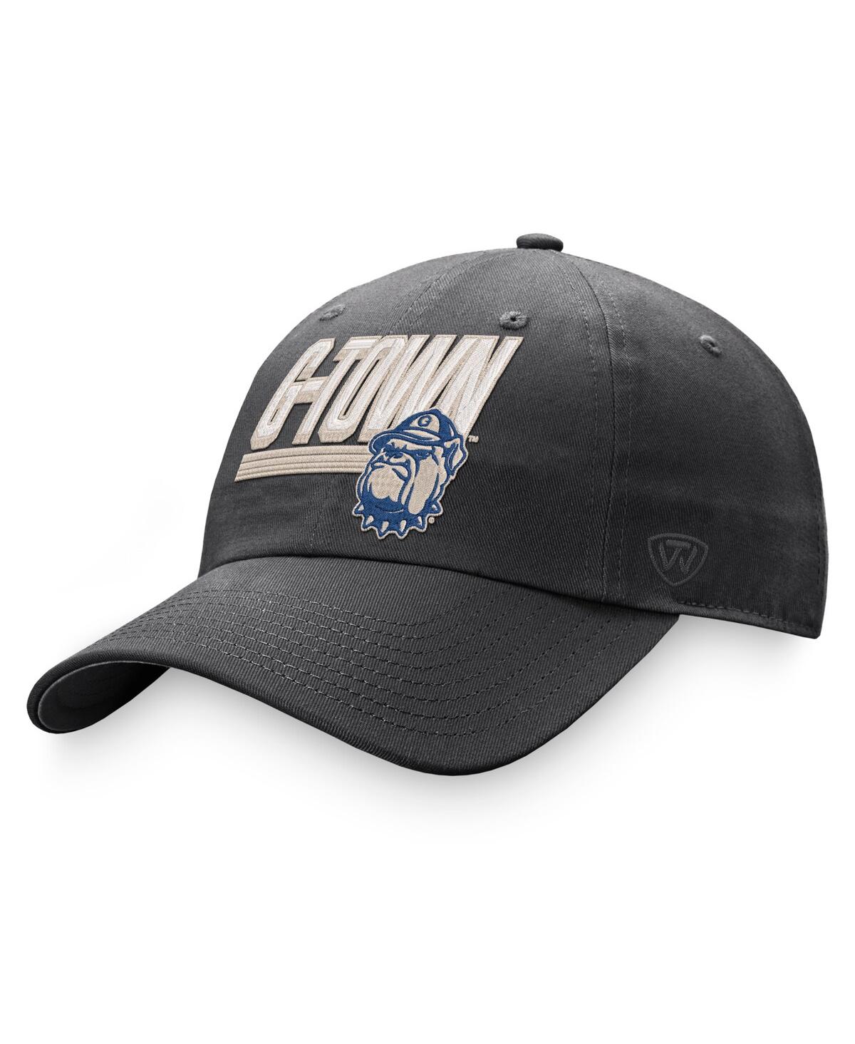 Men's Top of the World Charcoal Georgetown Hoyas Slice Adjustable Hat - Charcoal