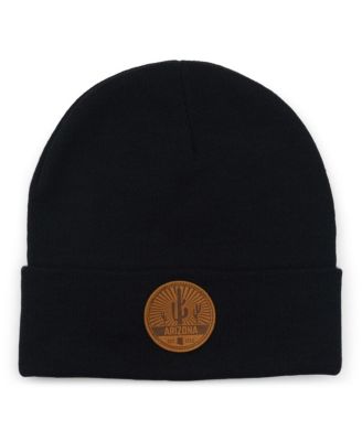 Men's Black Arizona Local Crowns Established Patch Cuffed Knit Hat - Macy's