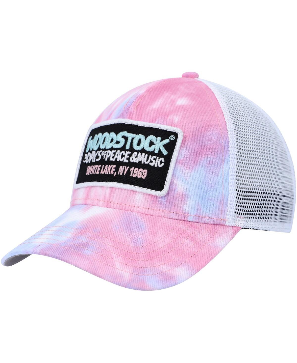 American Needle Men's  Pink, White Woodstock Valin Trucker Snapback Hat In Pink,white