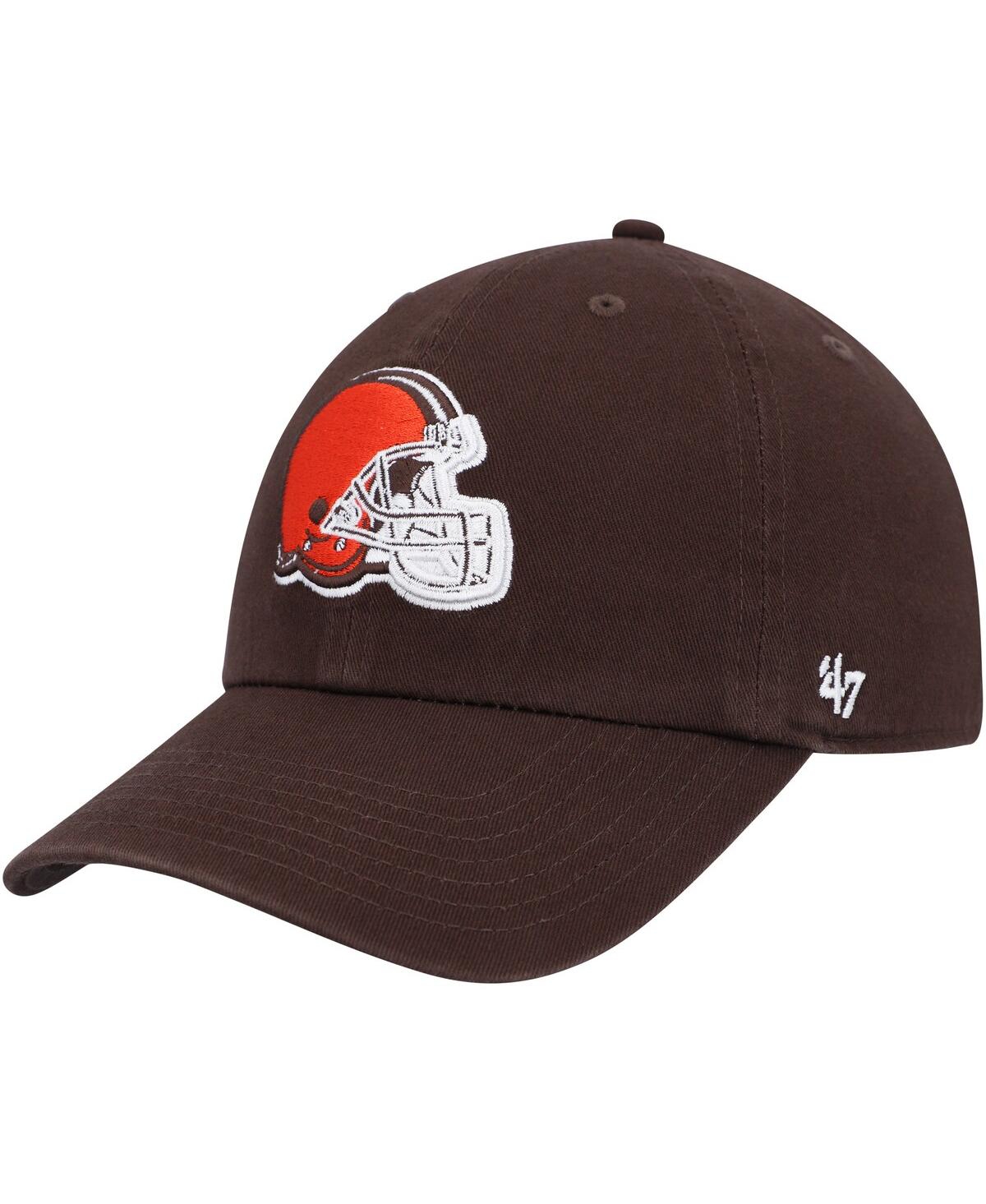 47 Brand Kids' Big Boys And Girls ' Brown Cleveland Browns Team Logo Clean Up Adjustable Hat