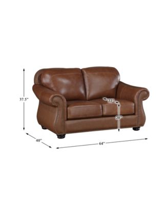 White Label Dadeville 64" Leather Match Love Seat