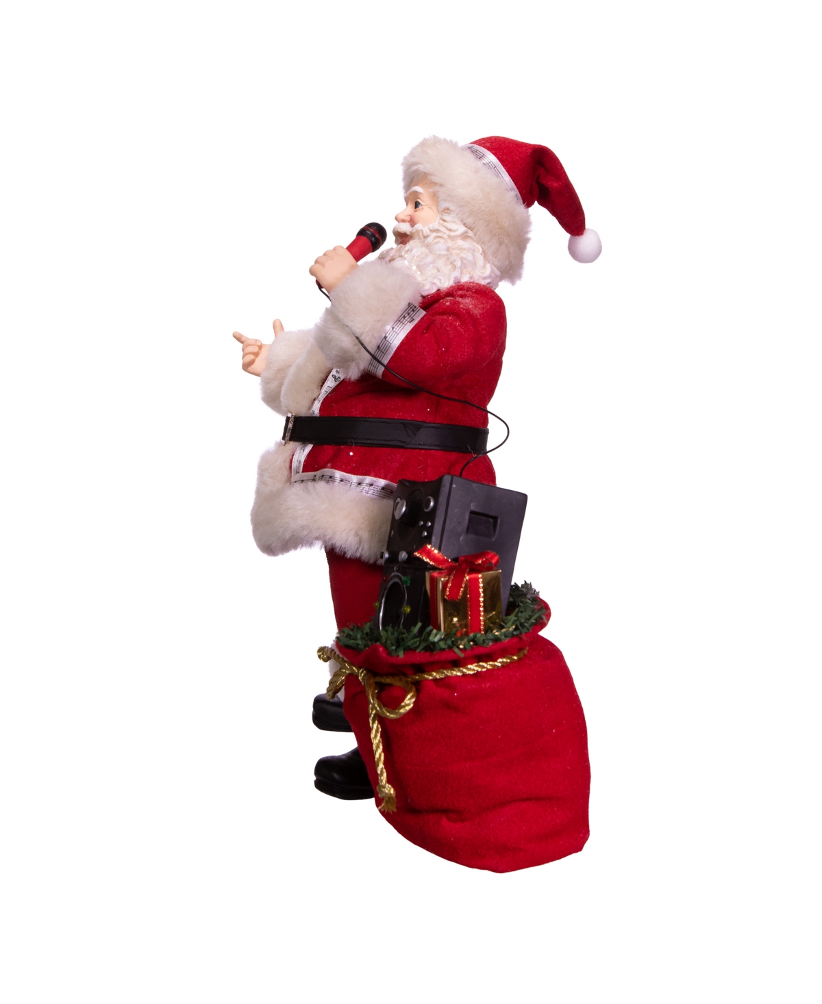 Kurt Adler Battery-Operated Fabriche Musical Karaoke Santa