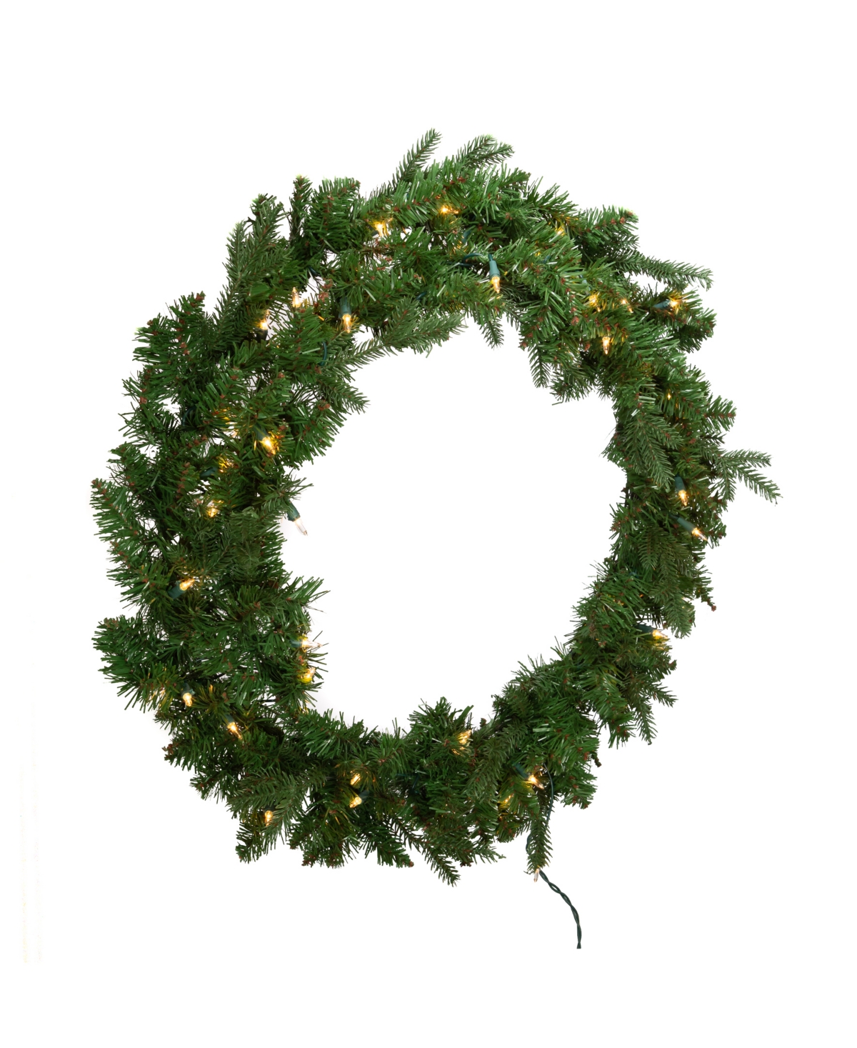 Kurt Adler 30" Pre-lit Clear Jackson Pine Wreath In Green