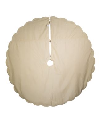 72" Gold-Tone with Sequins Scalloped Embroidered Tree Skirt