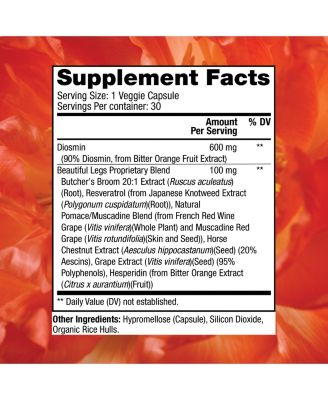 Beautiful Legs, Skin Care Supplement for Smooth, Healthy Veins, Helps Reduce Spider Veins, 30 capsules (30 servings)