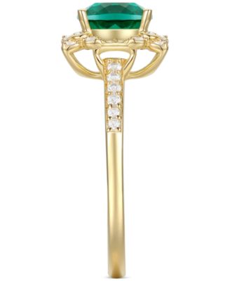 Amethyst (1-1/3 ct. t.w.) & Lab-Grown White Sapphire (1/4 ct. t.w.) Halo Ring in 14k Gold-Plated Sterling Silver (Also in Additional Gemstones)