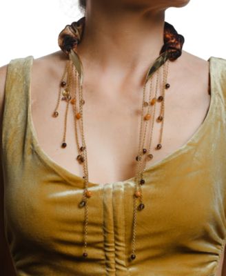 18k Gold-Plated Lyorna Statement 13-1/2" Necklace