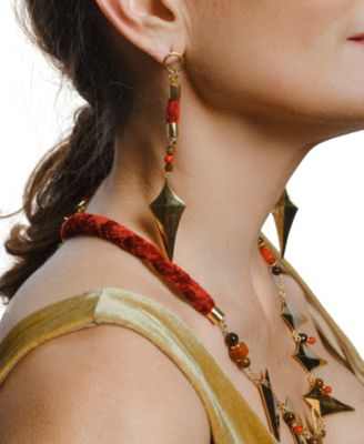 18k Gold-Plated Lanza Dangle Drop Earrings