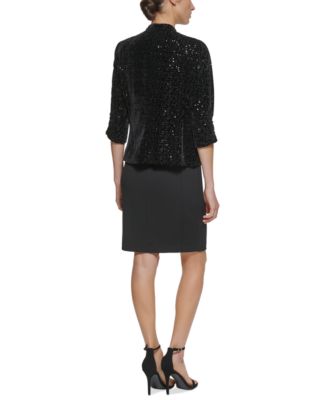 Eliza J Sequinned Velvet Jacket