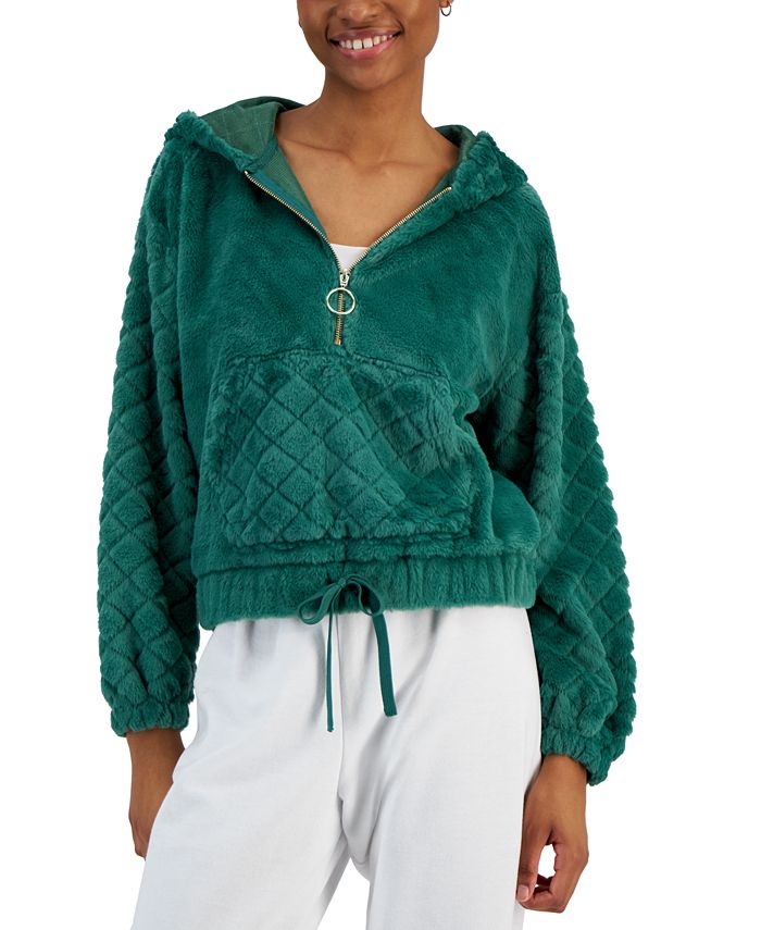 Fur quarter zip top